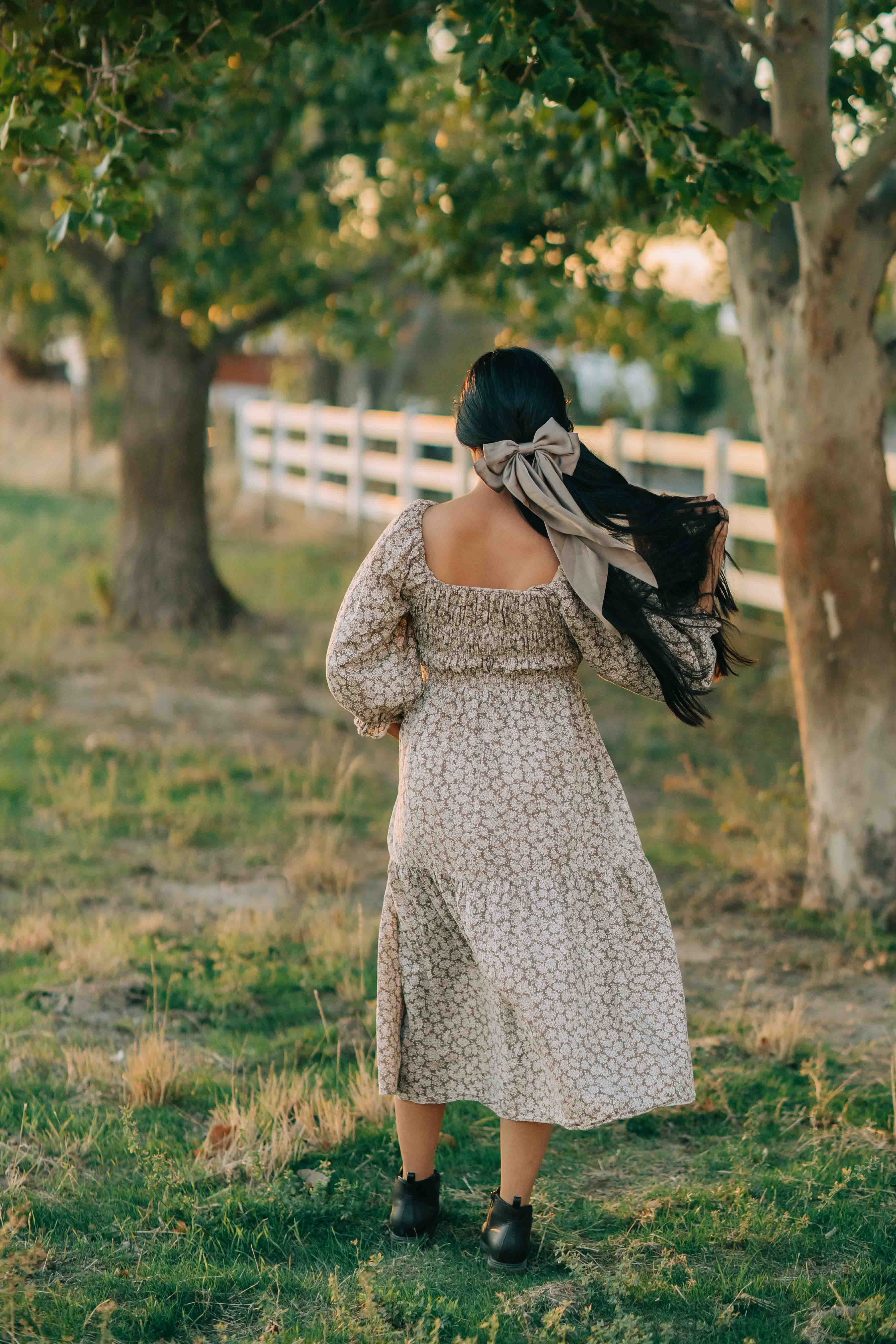 Makelle Dress--brown floral